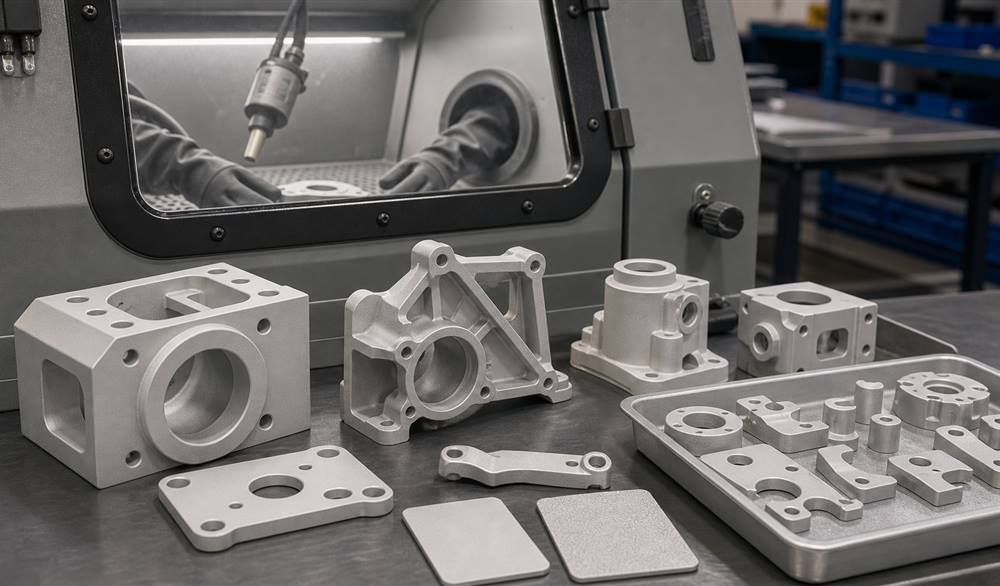 Bead Blasting for CNC Machined Parts manufacturing support